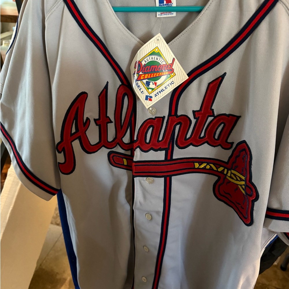Russell Athletic Gray and Red Atlanta Jersey